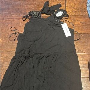 Blue Rain Black Sleeveless Dress